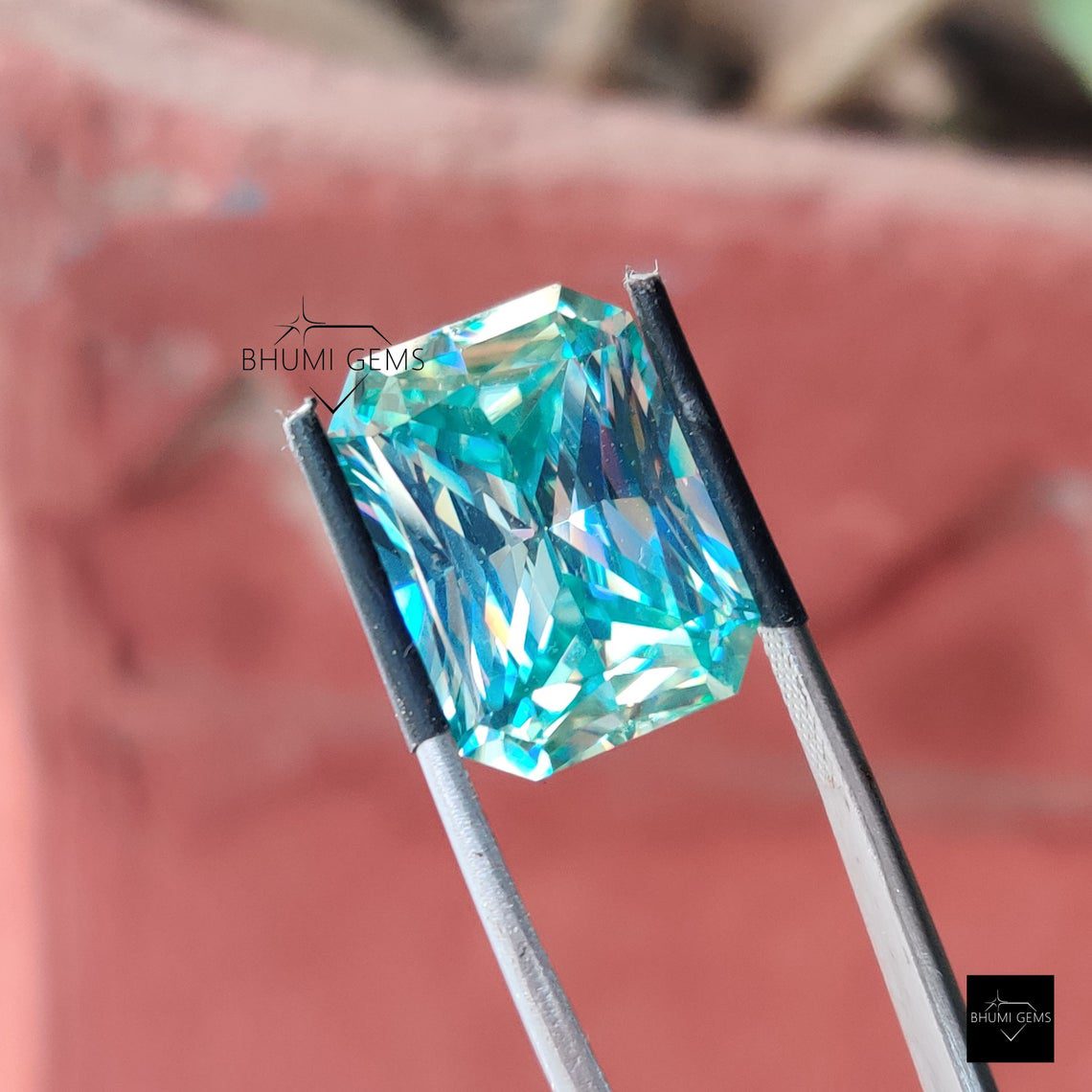 1CT-50CT Blue Radiant Cut VVS1 Loose Moissanite Loose Diamond For Making Jewelry Engagement Ring - view 6