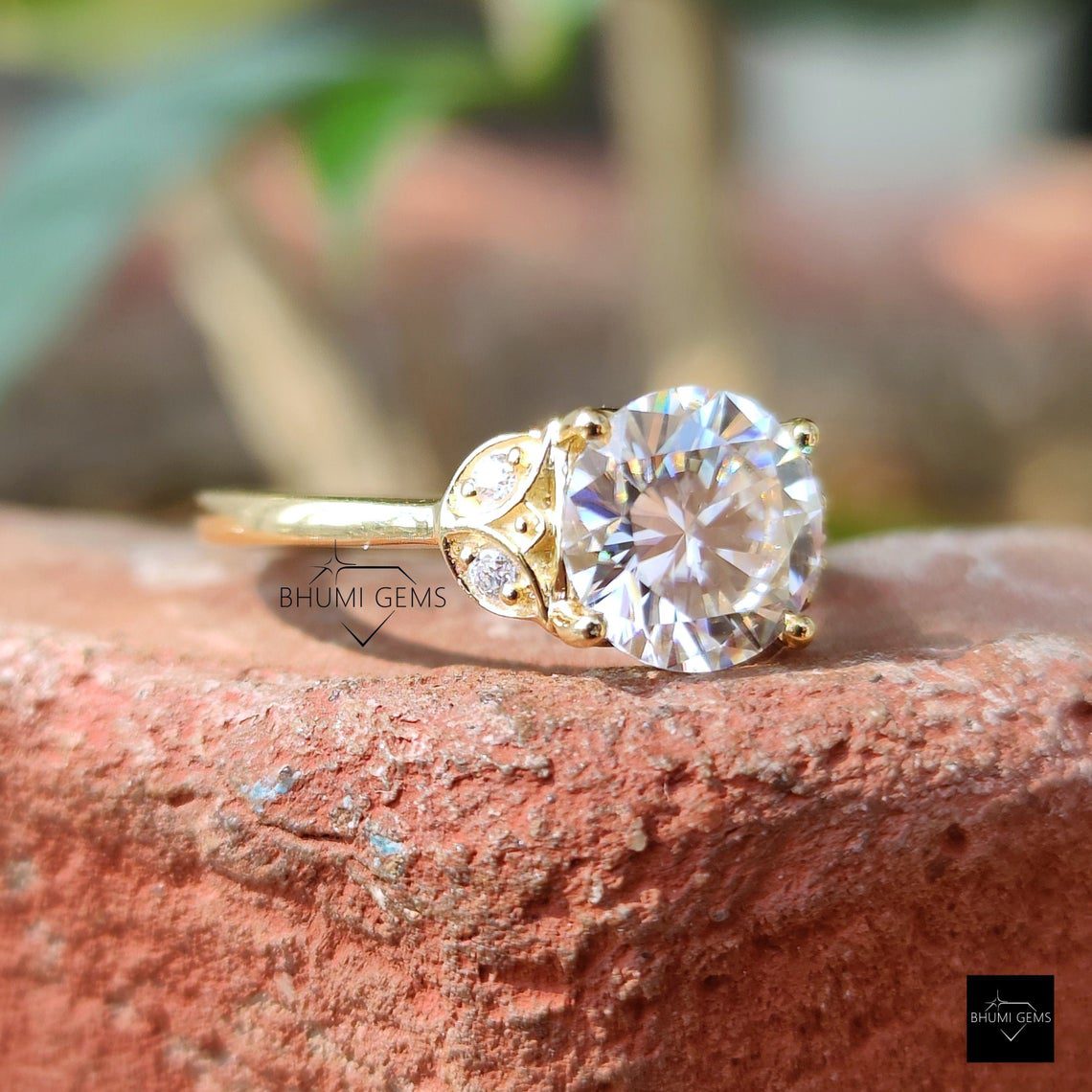 2.14TCW Round Moissanite Solitaire Ring