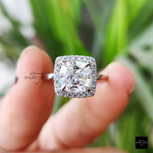 2.70 TW Cushion Cut Halo Engagement Ring - view 2