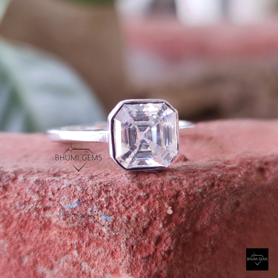 2CT Asscher Cut | Moissanite Solitaire Ring | Wedding Gift