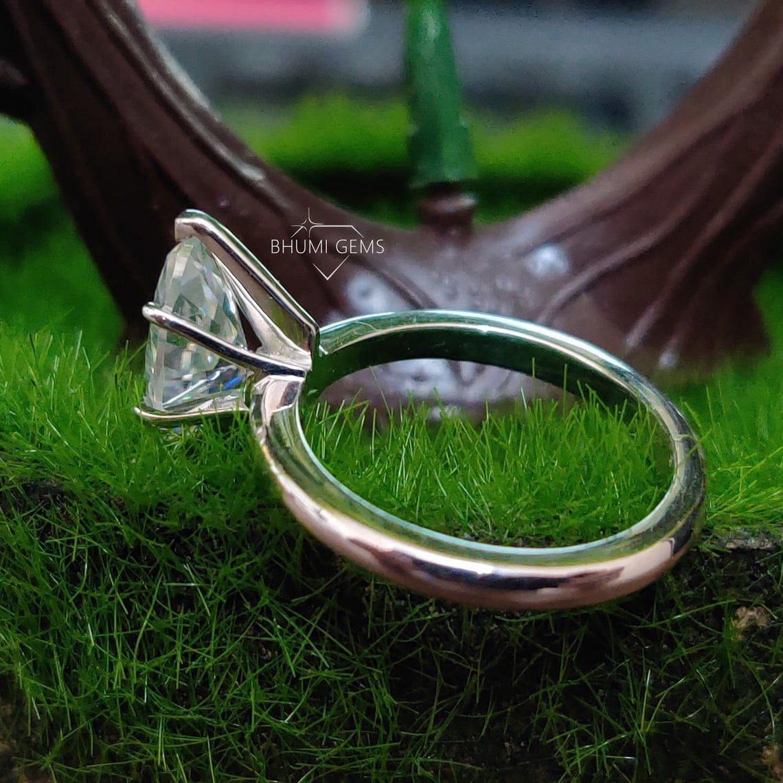2CT Marquise Cut Moissanite Engagement Ring - view 6