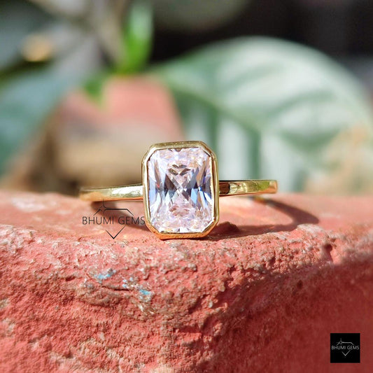 2 CT Radiant Cut Moissanite Ring - view 2