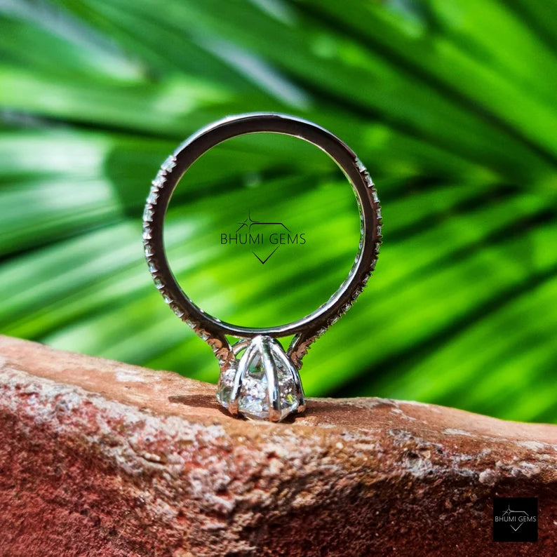 3 CT Pear Moissanite Engagement Ring - view 6