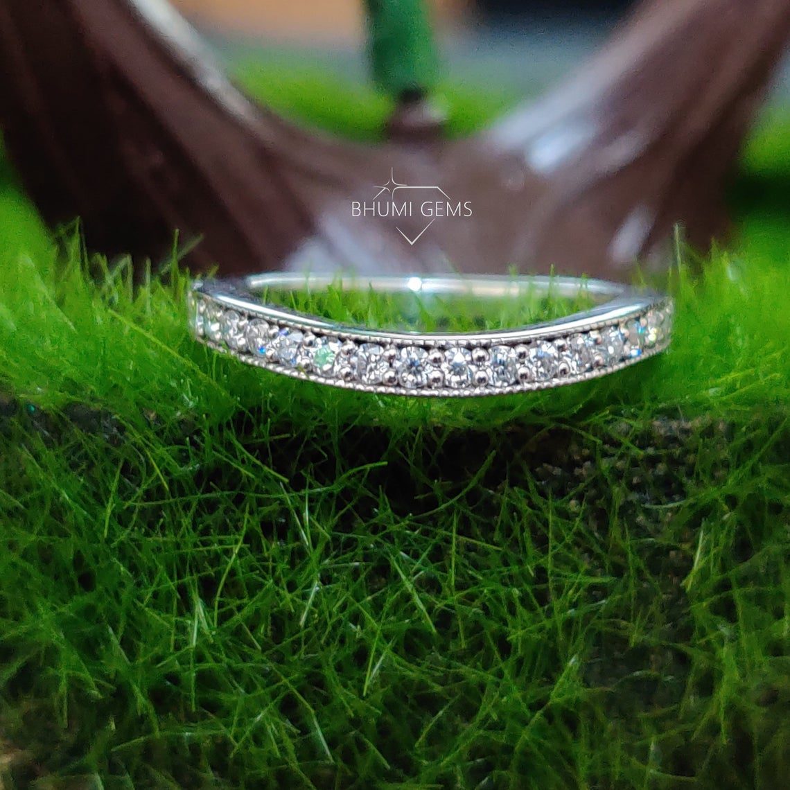 3.19TCW Round Cut VVS1 Colorless Moissanite Wedding Set - view 6