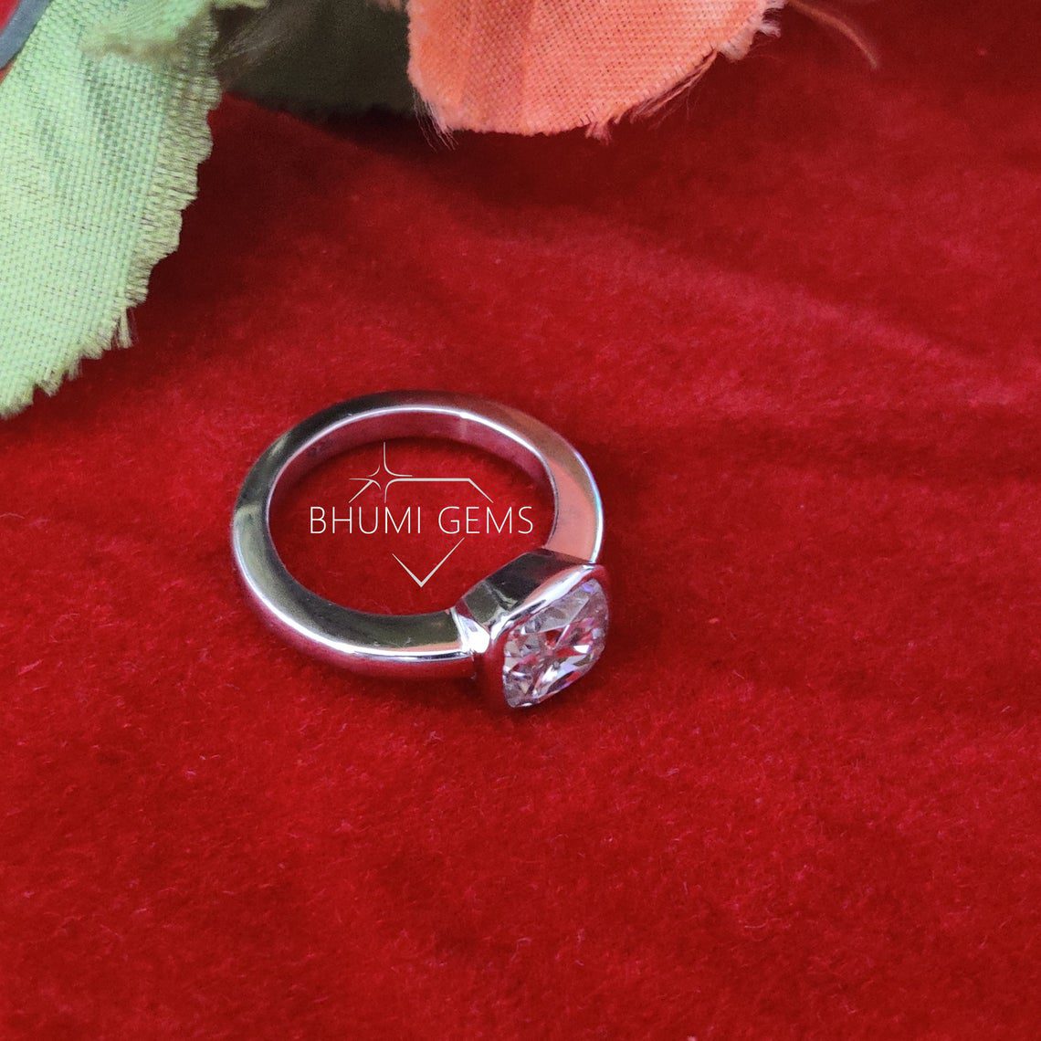 3.50CT Cushion Excellent Brilliant Colorless Diamond Moissanite Engagement Ring - view 6