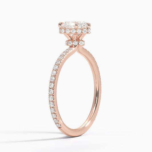 Hidden Halo 1 CT Heart Cut Lab Grown Diamond Ring - view 2