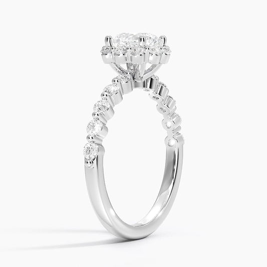 Halo 1 CT Cushion Cut Lab Grown Diamond Engagement Ring - view 2