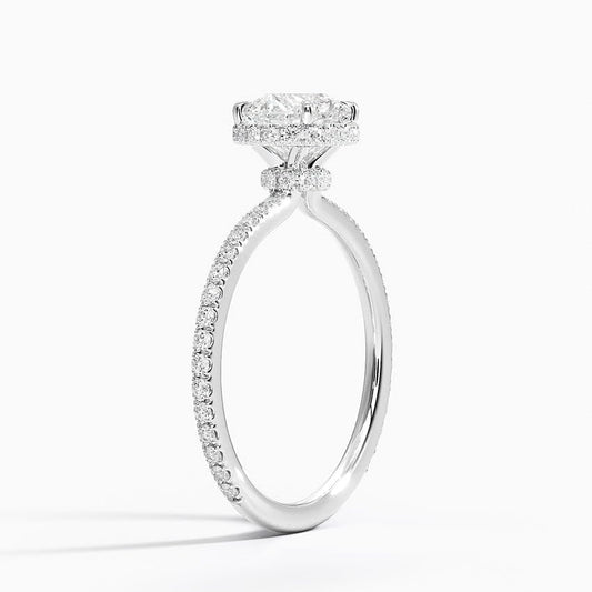 Hidden Halo 1 CT Round Cut Lab Grown Diamond Ring - view 2