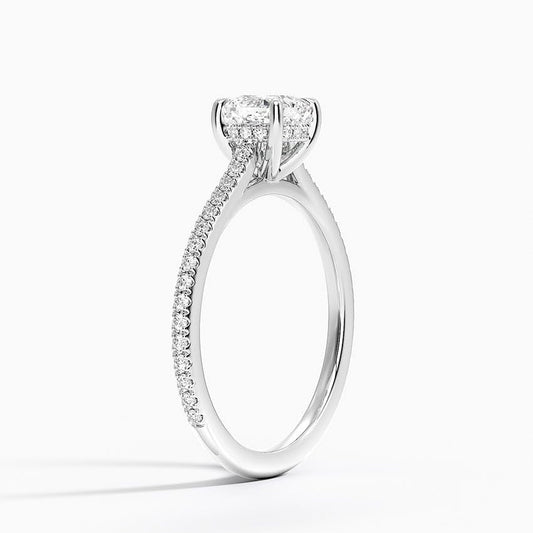 Solitaire 1 CT Cushion Cut Lab Grown Diamond Engagement Ring - view 2