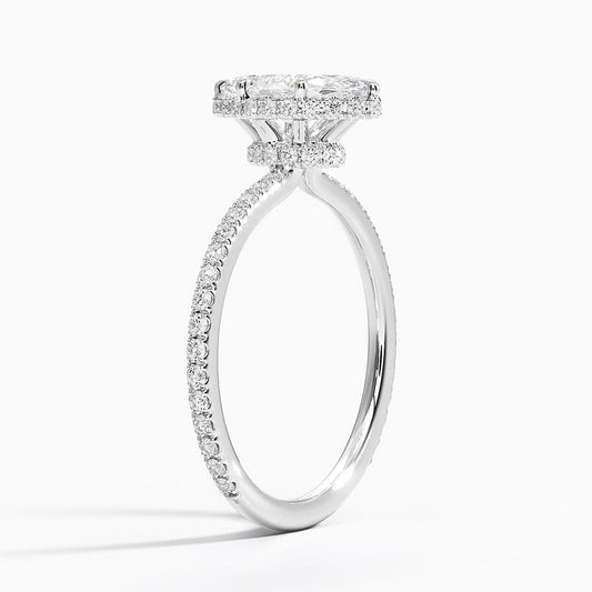 Hidden Halo 1 CT Marquise Cut Lab Grown Diamond Ring - view 2