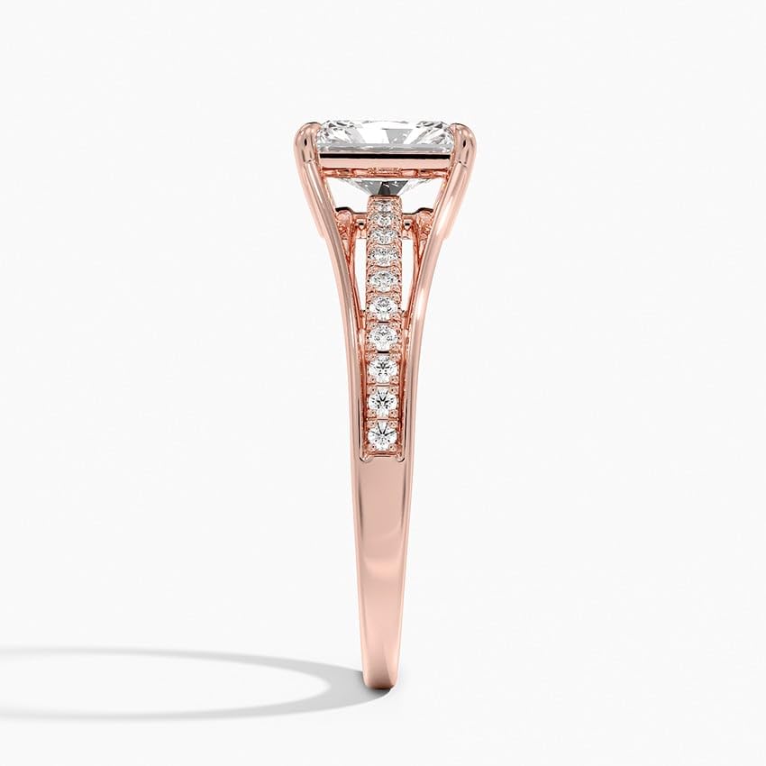 Pave 1 CT Radiant Cut Lab Grown Diamond Engagement Ring - view 7