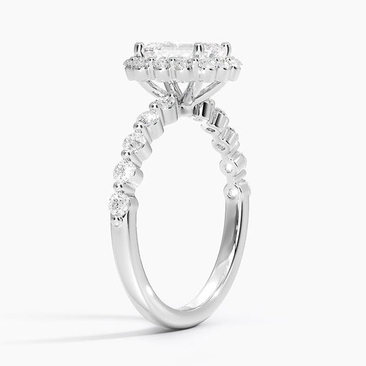Halo 1 CT Emerald Cut Lab Grown Diamond Engagement Ring - view 2