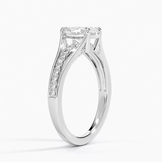 Pave 1 CT Oval Cut Lab Grown Diamond Engagement Ring - view 2