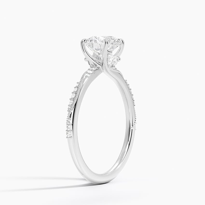 1 CT Round Cut Lab Grown Diamond Engagement Ring - view 7