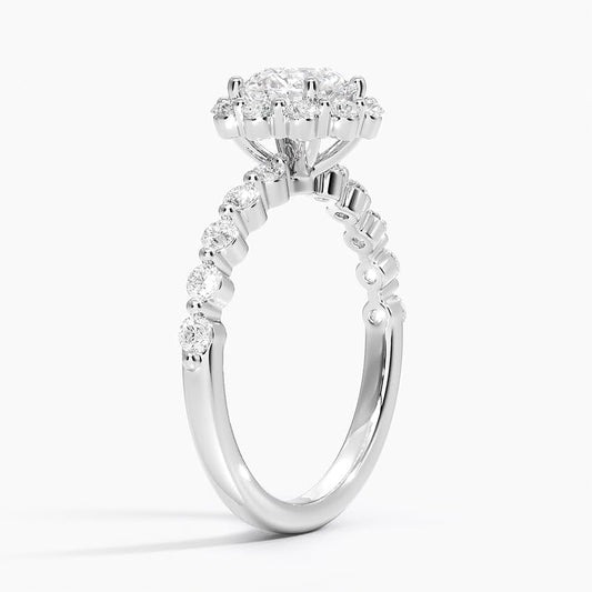 Halo 1 CT Round Cut Lab Grown Diamond Engagement Ring - view 2