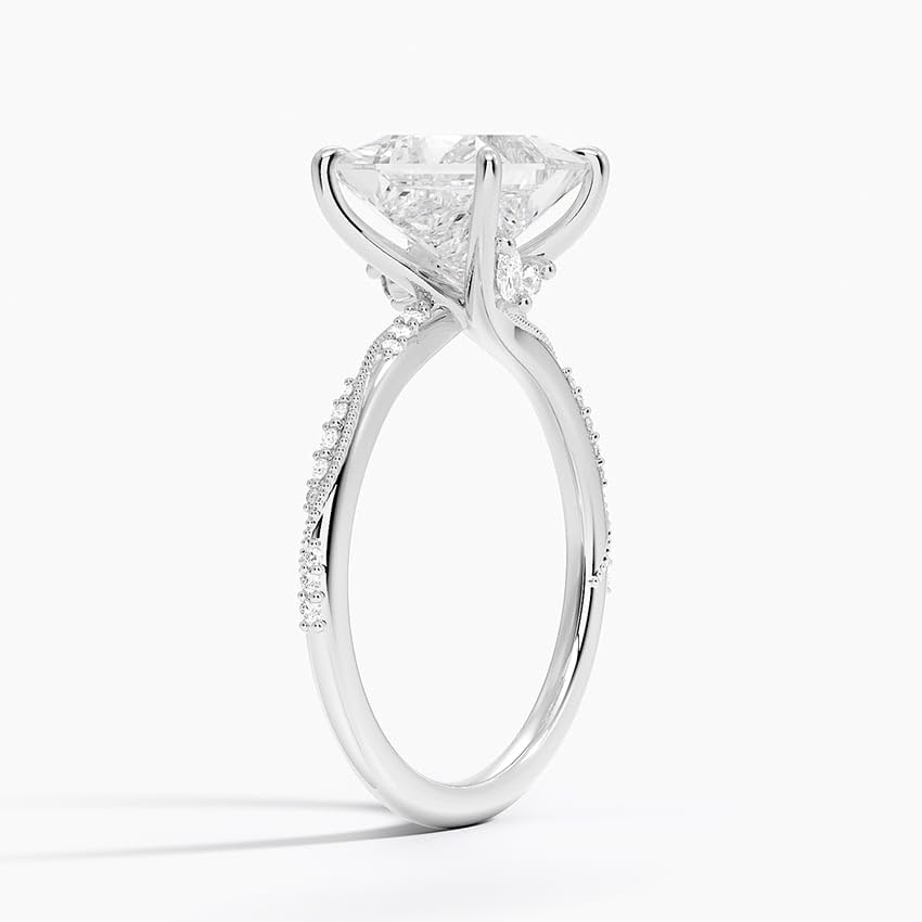 2 CT Princess Cut Lab Grown Diamond Engagement Ring - view 7