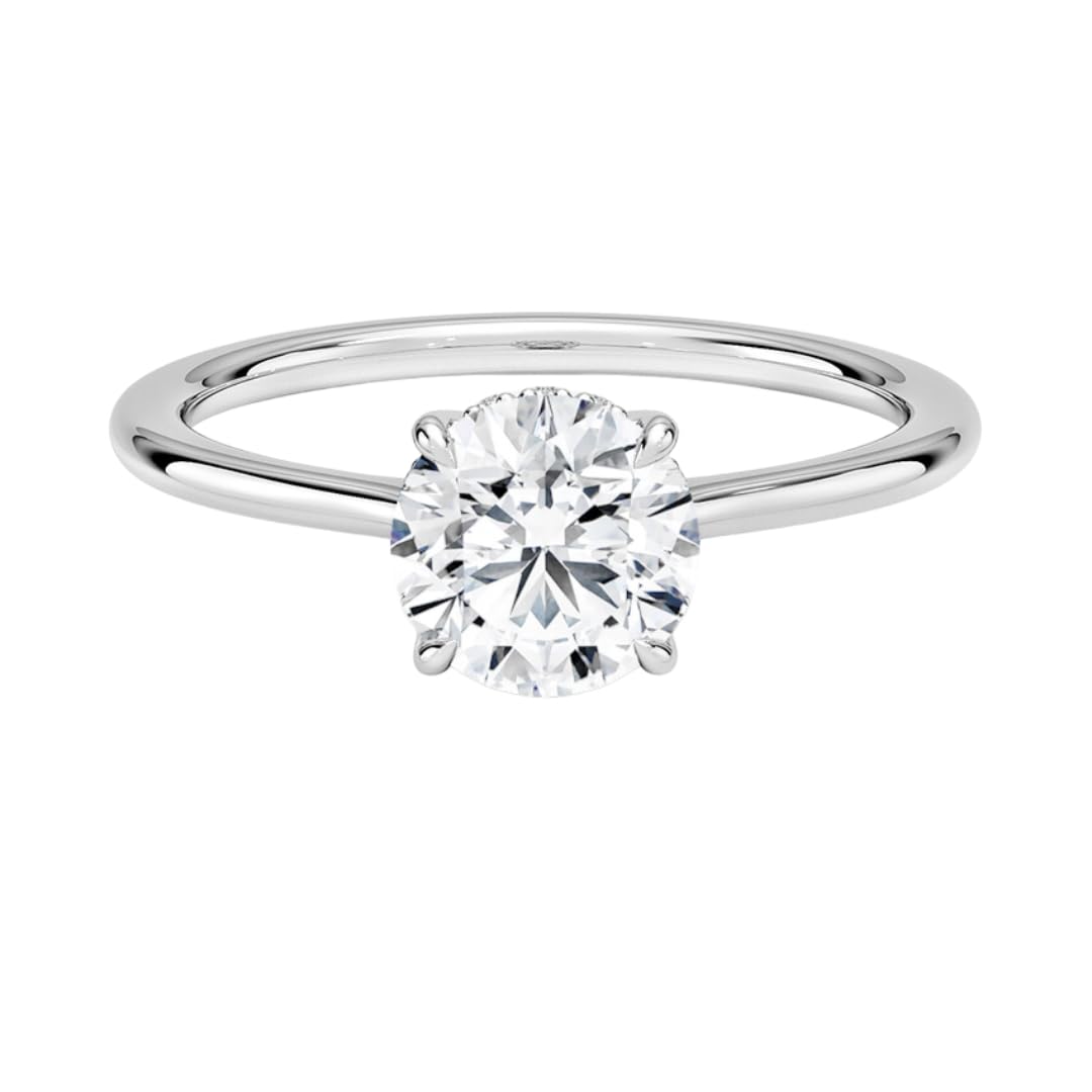 Solitaire 1 CT Round Cut Lab Grown Diamond Engagement Ring - view 1
