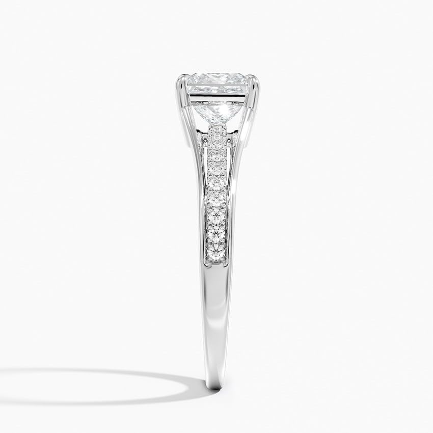 Pave 1 CT Princess Cut Lab Grown Diamond Engagement Ring - view 7