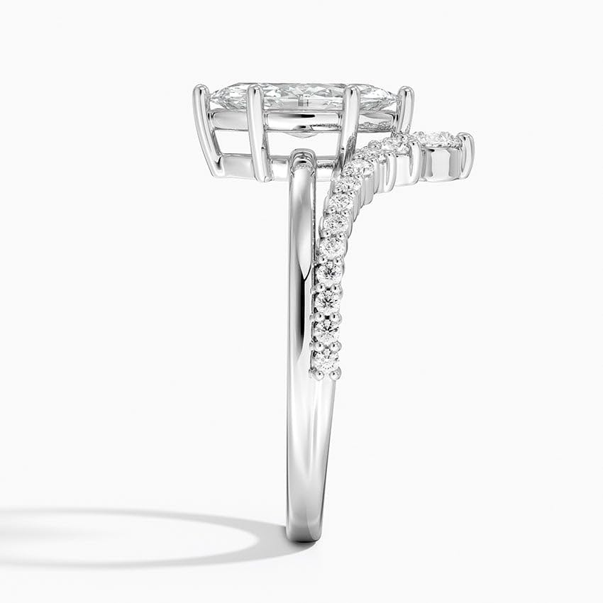 Solitaire 1 CT Marquise Cut Lab Grown Diamond Curved Engagement Ring - view 7
