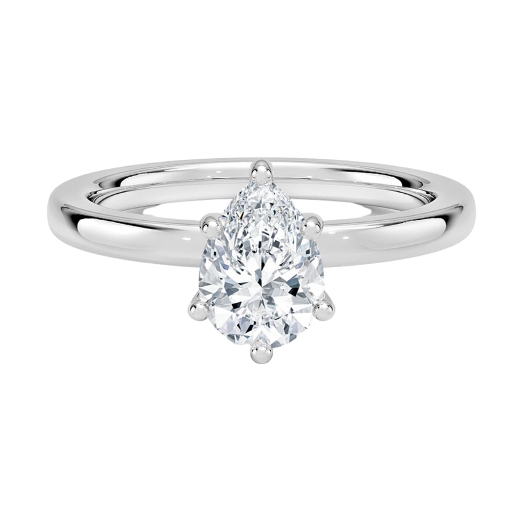 Hidden Halo 1 CT Pear Cut Lab Grown Diamond Engagement Ring - view 1