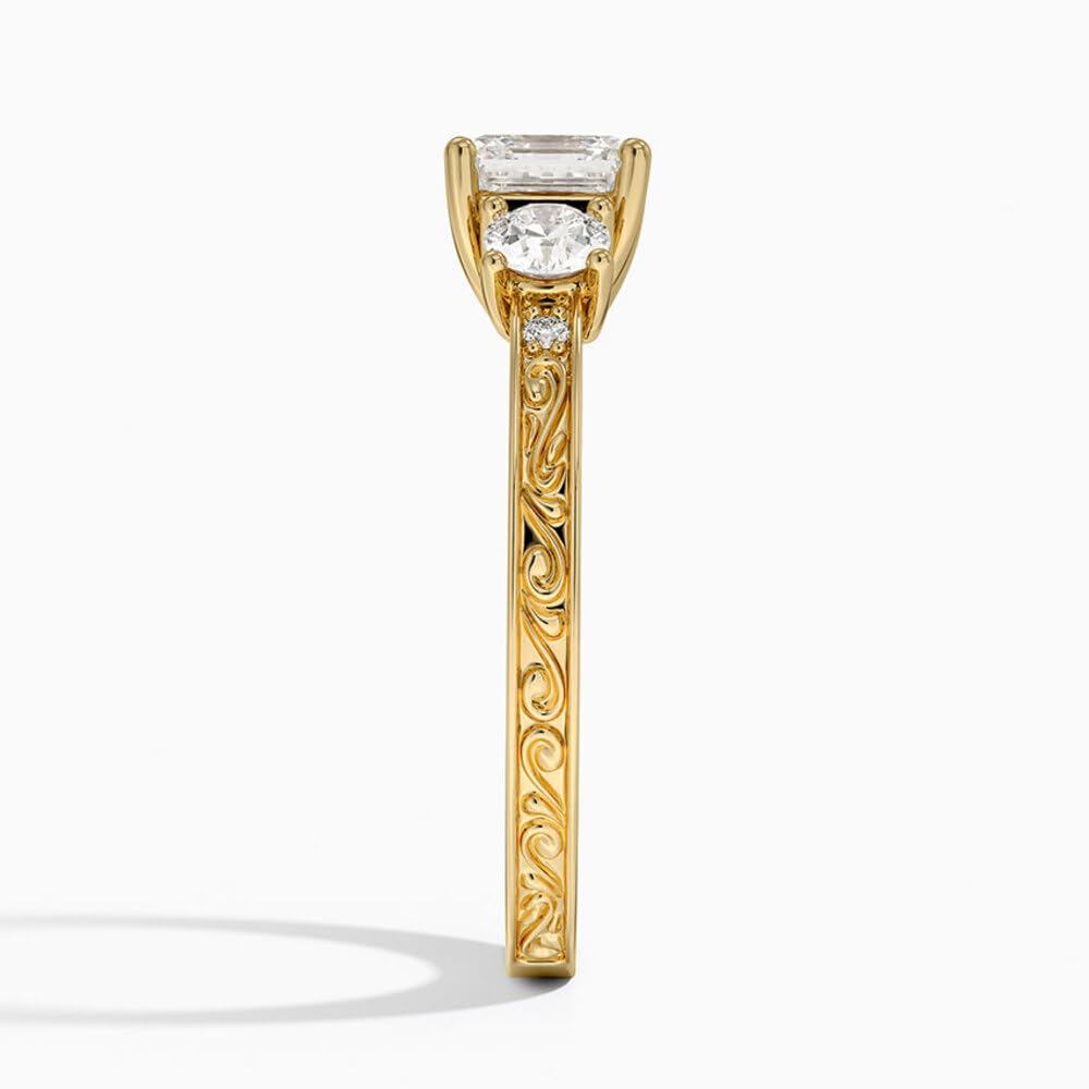Solitaire 1 CT Asscher Cut Lab Grown Diamond Engagement Ring - view 7