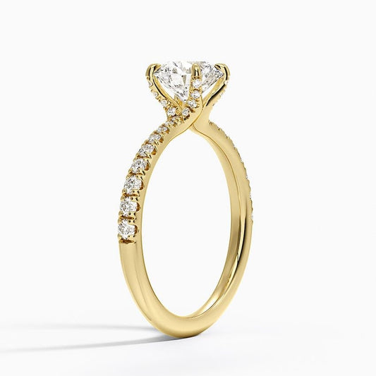 Pave Accents 1 CT Round Cut Lab Grown Diamond Ring - view 2