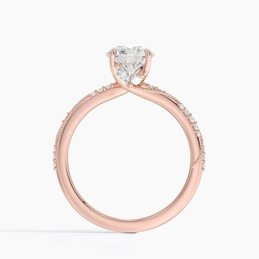 1 CT Round Cut Lab Grown Diamond Engagement Ring - view 2