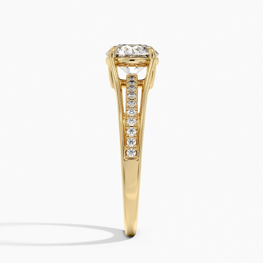 Pave 1 CT Round Cut Lab Grown Diamond Engagement Ring - view 7