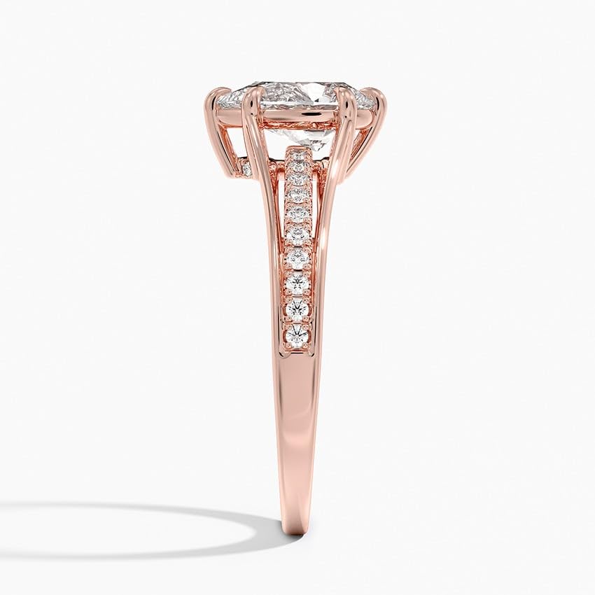 Pave 1 CT Pear Cut Lab Grown Diamond Engagement Ring - view 7