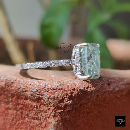 5.44 TCW Radiant Solitaire Moissanite Engagement Ring - view 3