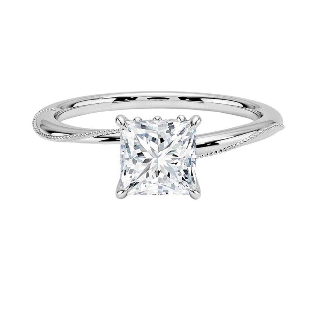 1 CT Princess Cut Lab Grown Diamond Engagement Ring - view 1
