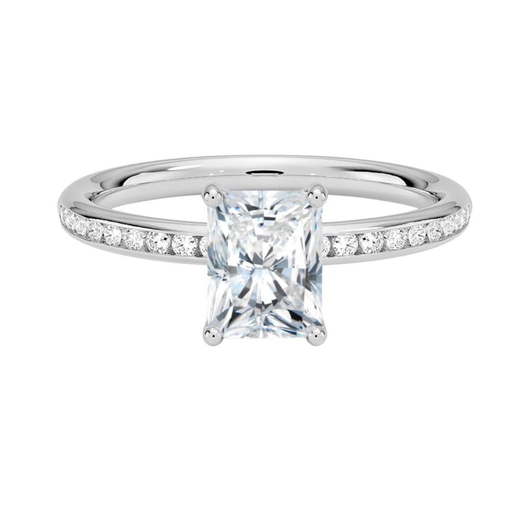 1 CT Radiant Cut Lab Grown Diamond Engagement Ring - view 1