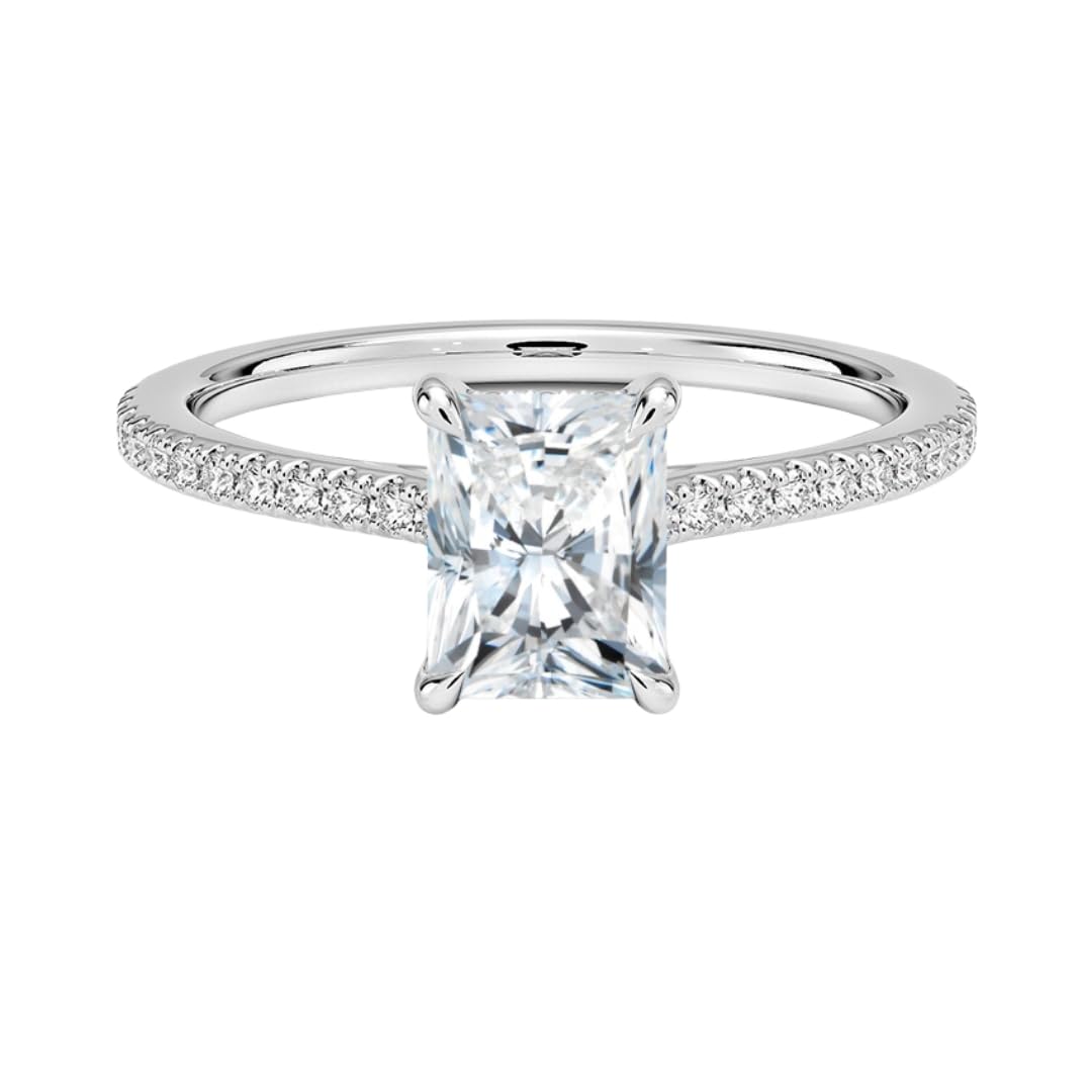 Solitaire 1 CT Radiant Cut Lab Grown Diamond Engagement Ring - view 1