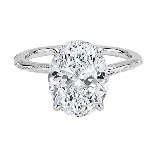 Solitaire 3 CT Oval Cut Lab Grown Diamond Engagement Ring - view 2