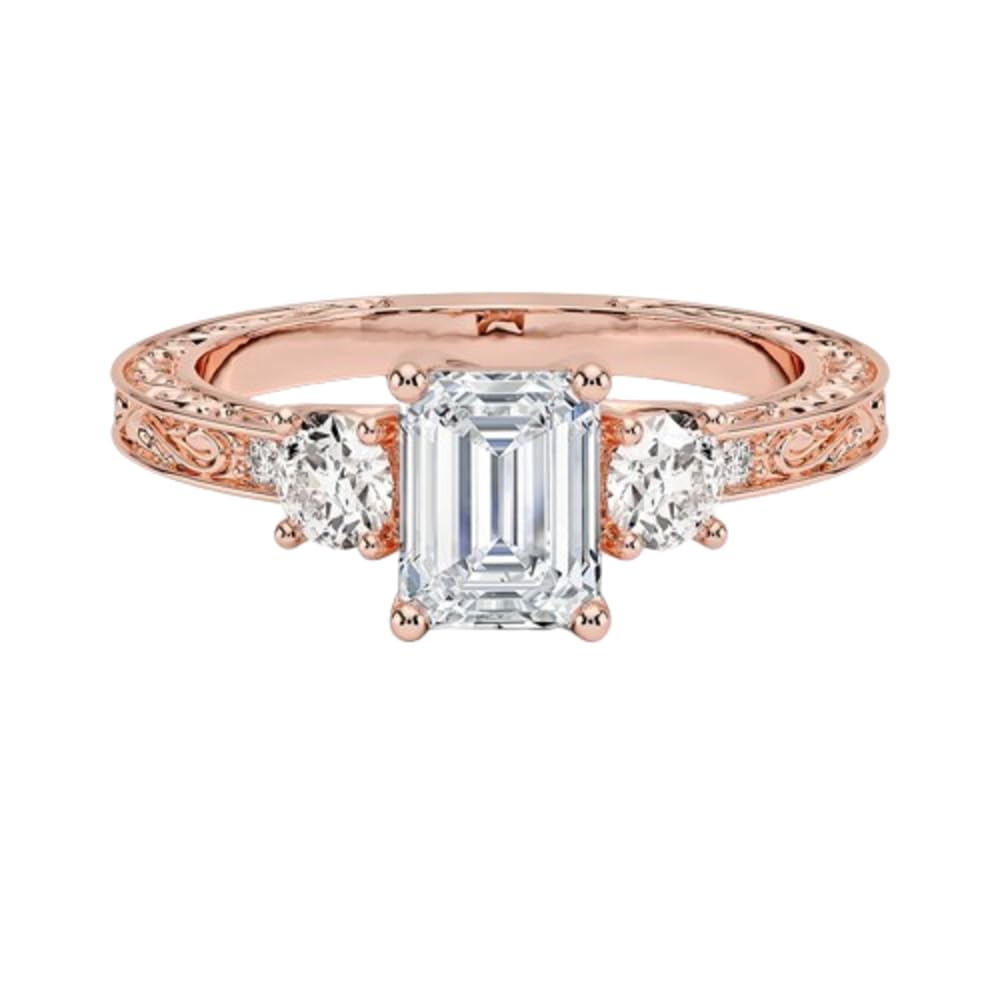 Solitaire 1 CT Emerald Cut Lab Grown Diamond Engagement Ring - view 1