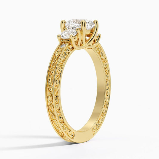 Solitaire 1 CT Cushion Cut Lab Grown Diamond Engagement Ring - view 2