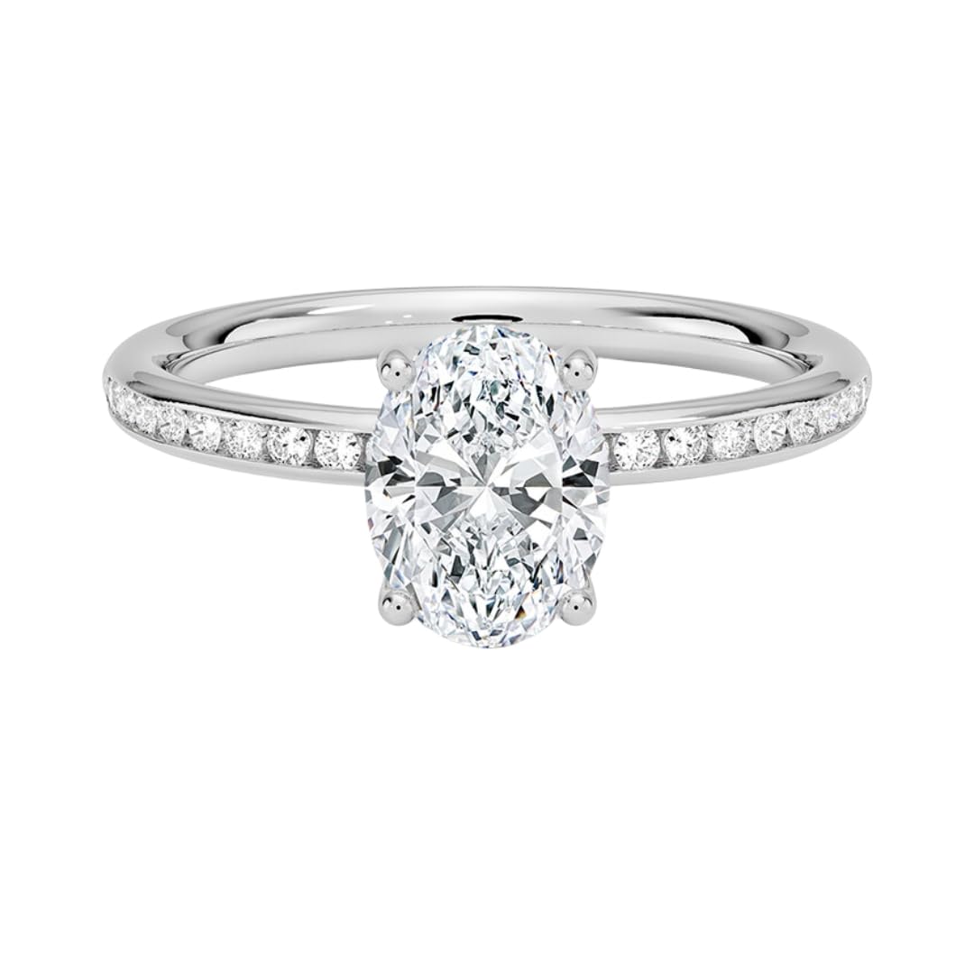 1 CT Oval Cut Lab Grown Diamond Engagement Ring - view 1