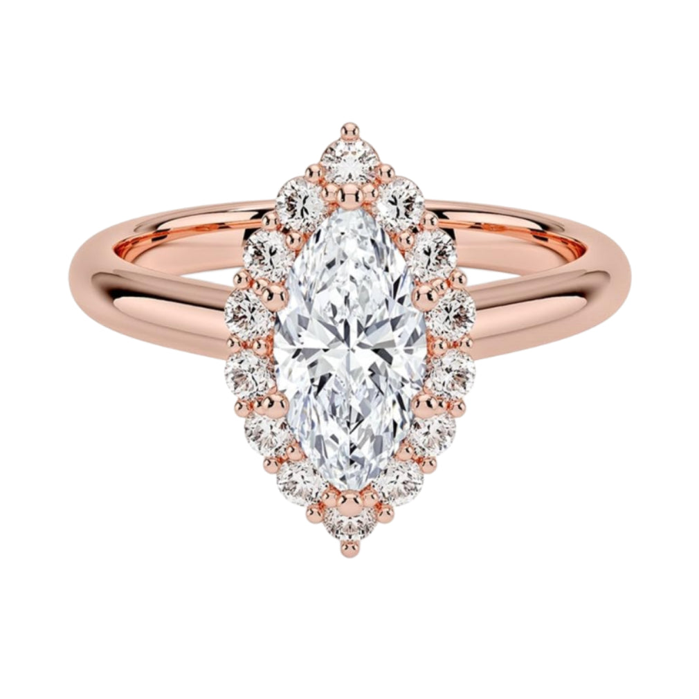 1 CT Marquise Cut Lab Grown Diamond Engagement Ring - view 1