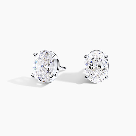 Solitaire 2 TCW Oval Cut Lab Grown Diamond Earrings - view 2
