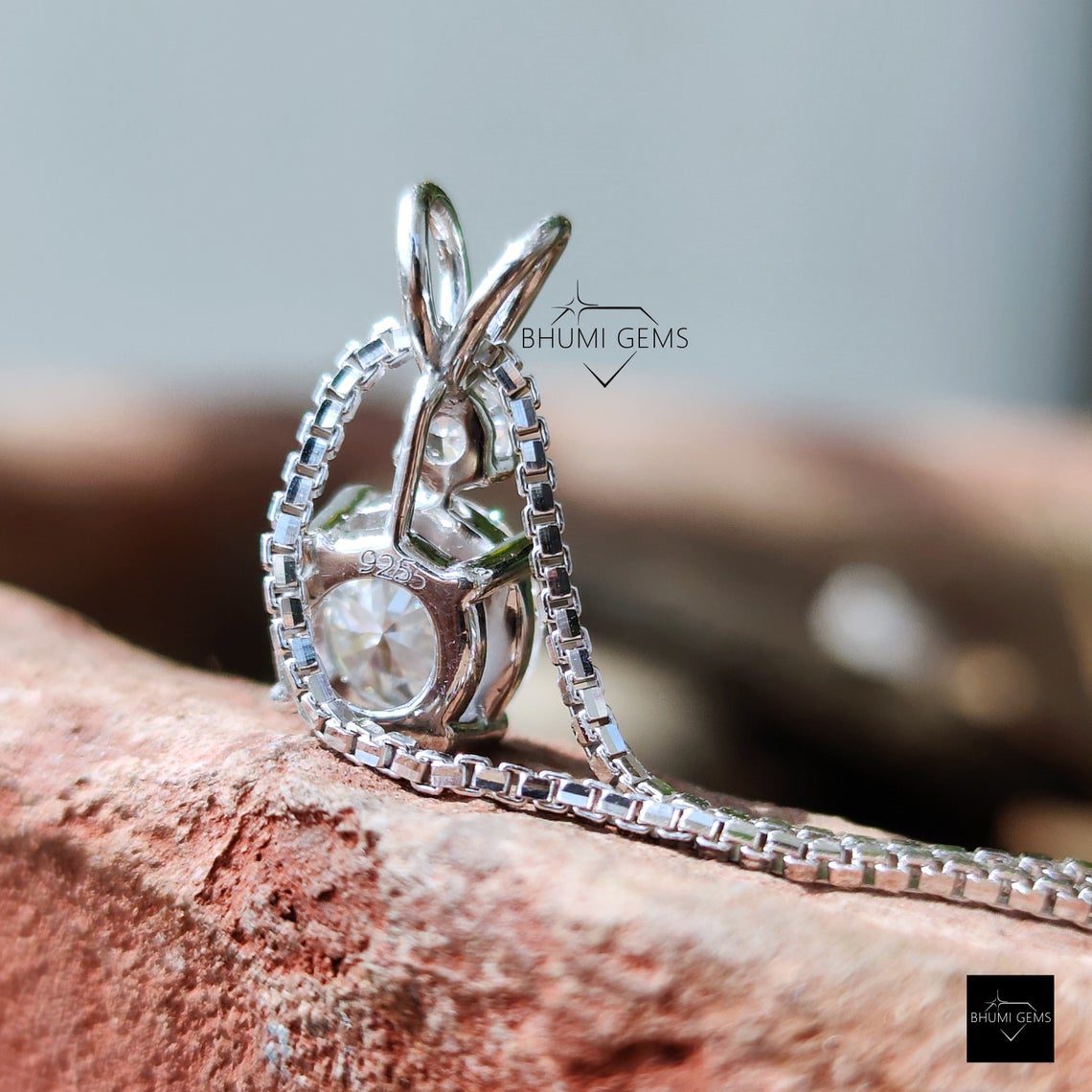 2.15TCW Round Colorless Moissanite Necklace - view 6