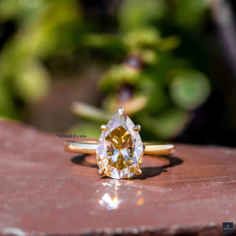 3 CT Champagne Moissanite Engagement Ring