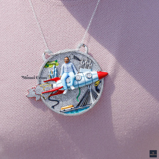 Hip Hop Moissanite Pendant Necklace Round Moissanite Diamond Pendant - view 2