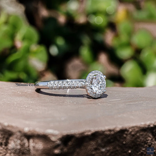 Moissanite Engagement Ring 1 CT Round Diamond - view 2