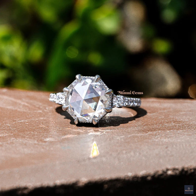 Vintage Moissanite Engagement Ring - view 6