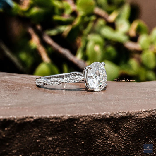 Round Moissanite Solitaire Ring - view 2