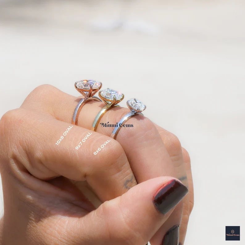 1/2/3 CT Oval Moissanite Ring - view 6