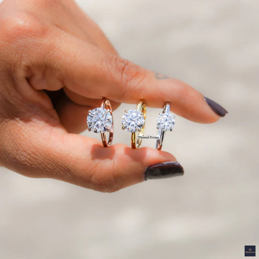 round brilliant cut moissanite engagement ring