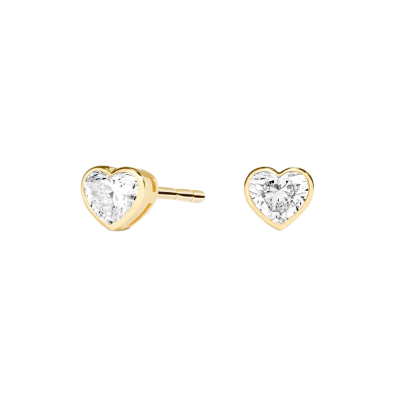 0.5 TCW Heart Cut Lab Grown Diamond Earrings - view 1
