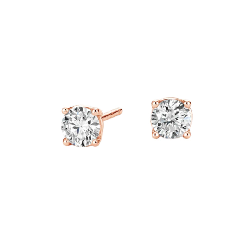 Solitaire 0.50 TCW Round Cut Lab Grown Diamond Earrings - view 1