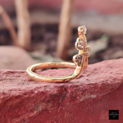 0.32TCW Round Cut Moissanite Wedding Band, Engagement Ring, Bridal Ring Set, Classic Daily Wear, Jewelry, Yellow Gold Antique Unique Gift